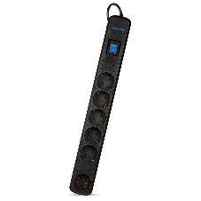 Сетевой фильтр Smartbuy (SBSP-50K-Pro) - 6 роз х 5,0 м - черный