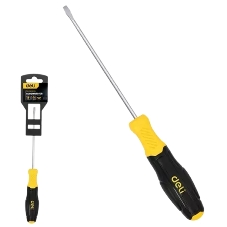 Отвертка шлицевая Deli DL6361251N 6х125мм сталь Cr-V, двухкомпонентная прорезиненная рукоять Отвертка шлицевая Deli DL6361251N 6х125мм сталь Cr-V, двухкомпонентная прорезиненная рукоять