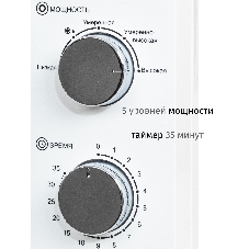 Микроволновая печь JVC JK-MW134M белый, 20 л, 700 Вт, переключатели - поворотный механизм