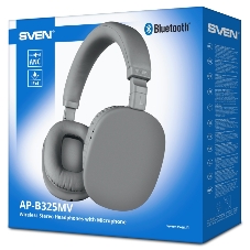 Беспроводные/проводные наушники Sven AP-B325MV серый, накладные, Bluetooth + Jack 3.5 мм, складная конструкция, до 10 ч