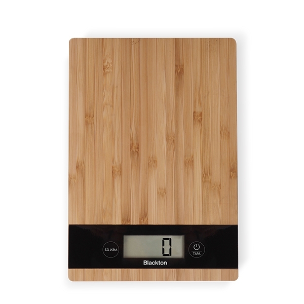 Весы кухонные Blackton Bt KS111 Bamboo, тип управления: сенсорное, дисплей LCD, количество высокочувствительных датчиков: 4, выбор единиц измерения: грамм, унция, фунт:унция, миллилитр (молоко, вода), жидкая унция (молоко, вода), интервал измерения: 1 г, максимальный вес: 5 кг, функция вычета веса тары, индикация перегрузки, индикатор замены батарейки, автоматическое и ручное отключение, автообнуление, материал корпуса: бамбук, нескользящие ножки, источник питания: 2 x AAA, номинальное напряжение: 3 В