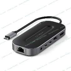 USB-концентратор Satechi ST-U4MGEM серый космос USB4 Multiport w2.5G Ethernet (1xUSB 3.2, 2xUSB Type-C, 1xHDMI, RJ-45, Audio Jack), до 100 Вт,