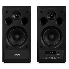 Акустическая система 2.0 SVEN MC-10, чёрный, мощность 2x25Вт (RMS), FM-тюнер, USB/microSD, дисплей, пульт ДУ, Bluetooth SVEN MC-10, чёрный, акустическая система 2.0, мощность 2x25Вт (RMS), FM-тюнер, USB/microSD, дисплей, пульт ДУ, Bluetooth