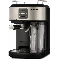Кофеварка рожковая Vitek Metropolis VT-8489 черный/нержавеющая сталь, 1,5 л, 1250Вт, 15 бар