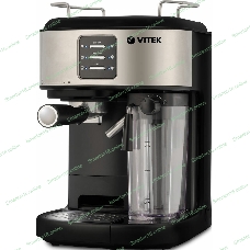 Кофеварка рожковая Vitek Metropolis VT-8489 черный/нержавеющая сталь, 1,5 л, 1250Вт, 15 бар
