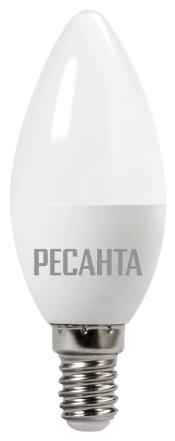 Лампа светодиодная Ресанта LL-R-C37-6W-230-4K-E14 свеча, 6 Вт, нейтр., Е14
