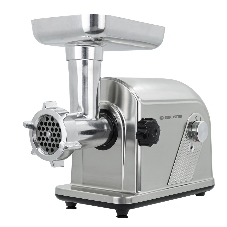 Мясорубка электрическая Eurostek EMG-0905 серебристый, 3200 Вт, 3 кг/мин, реверс, защита от перегрузки, металлический лоток, насадки - 4