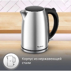Чайник электрический Moulinex BY3R0DF0 1.7л. 2200Вт серебристый/черный корпус: нерж.сталь/пластик