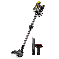 Пылесос вертикальный Brayer BR4273 серый/желтый, питание от аккумулятора, 350 Вт, уборка сухая, пылесборник 0,8 л