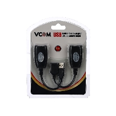 Кабель AM/AF удлинитель USB по витой паре VCOM (AM/RJ45-RJ45/AF) до 45m CU824