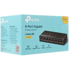 Коммутатор TP-Link LS1008G, 8×1 Гбит/с, неуправляемый