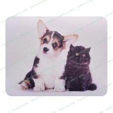 Коврик для мыши Buro BU-M40095 рисунок/котенок и щенок