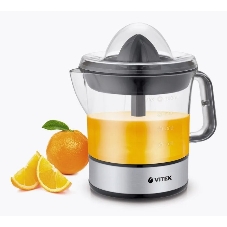 Соковыжималка Vitek VT-3669 стальной/чёрный, цитрусовая, 25 Вт, 700 мл, механическое