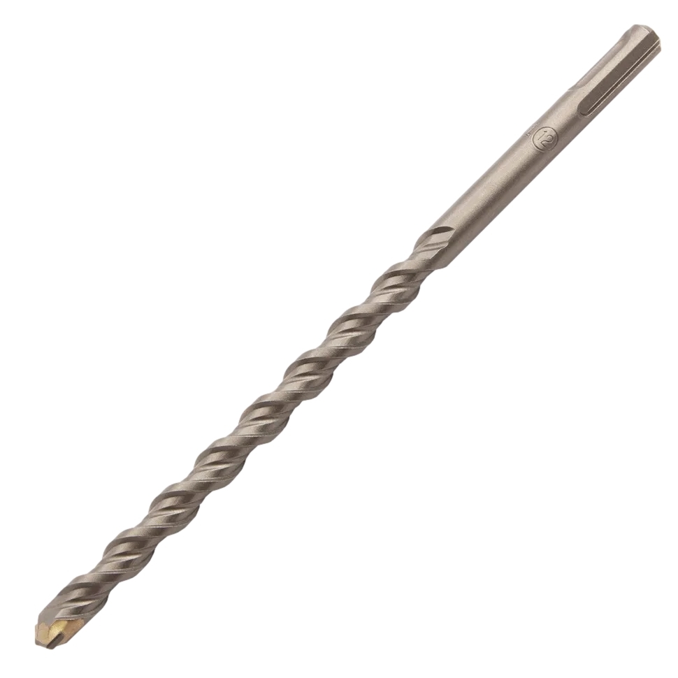 Бур по бетону Denzel двойная спираль, Cobalt W-tip, 12x210 мм, SDS PLUS
