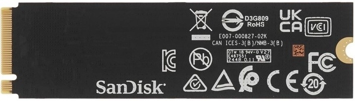 Накопитель SSD Western Digital черный SSD SN7100 M2.2280 PCIe 4.0 500Gb, 6800MBs/5000MBs, TbW 300, WDS500G4X0E, 1 year