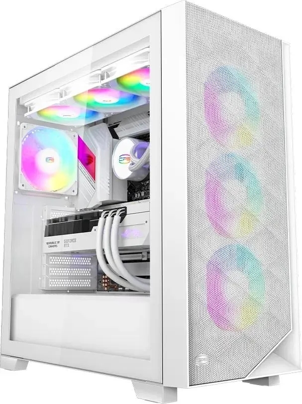Компьютерный корпус PcCooler C3D510 WH ARGb белый без БП ATX 3x120мм 2xUSB3.0 1xUSB3.1 audio bott PSU