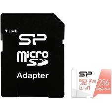 Флеш карта microSD 256Gb Silicon Power Superior A1 microSDXC Class 10 UHS-I U3 100/80 Mb/s (SD адаптер)