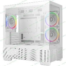 Компьютерный корпус Deepcool CG380 3F WH без БП, боковое окно (панорама), 3x120мм ARGB PWM вентилятора, белый, mATX
