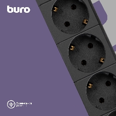 Сетевой фильтр Buro BU-SP3 USB 2A-B 3 м, 6 розеток, черный, коробка