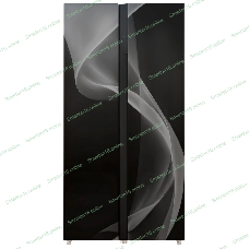 Холодильник LEX LSB530BlID wind черный стекло двухкамерный 283/183л морозилка слева, Total No Frost, Side by Side