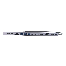 Адаптер VCOM TypeC -->3*USB3.0+2*USB2.0+VGA+RJ45+SD+TF+AUD+HDMI+DP+2*USB3.1 Data+PD