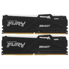 Оперативная память Kingston Fury Beast, DDR5, 16Gb (2x8GB), 5600MHz, CL40, DIMM, с радиаторами, RGB, черный