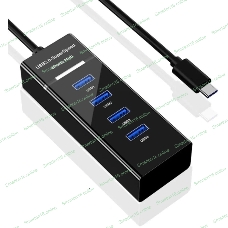 Разветвитель USB-C Digma DHUB-4USB-C-3.0 4порт. черный