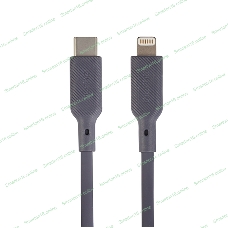 Кабель QUMO, MFI С94, Type-C на MFI Apple 8 pin, силиконовый, 1м, 2,22A, 9V, 20W, PD (серый)