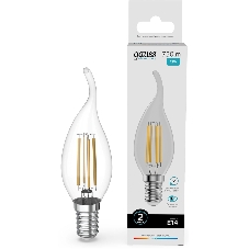 Лампа филам. Gauss Filament 12Вт цок.:E14 свеча св.свеч.бел.нейт. (упак.:10шт) (42122)