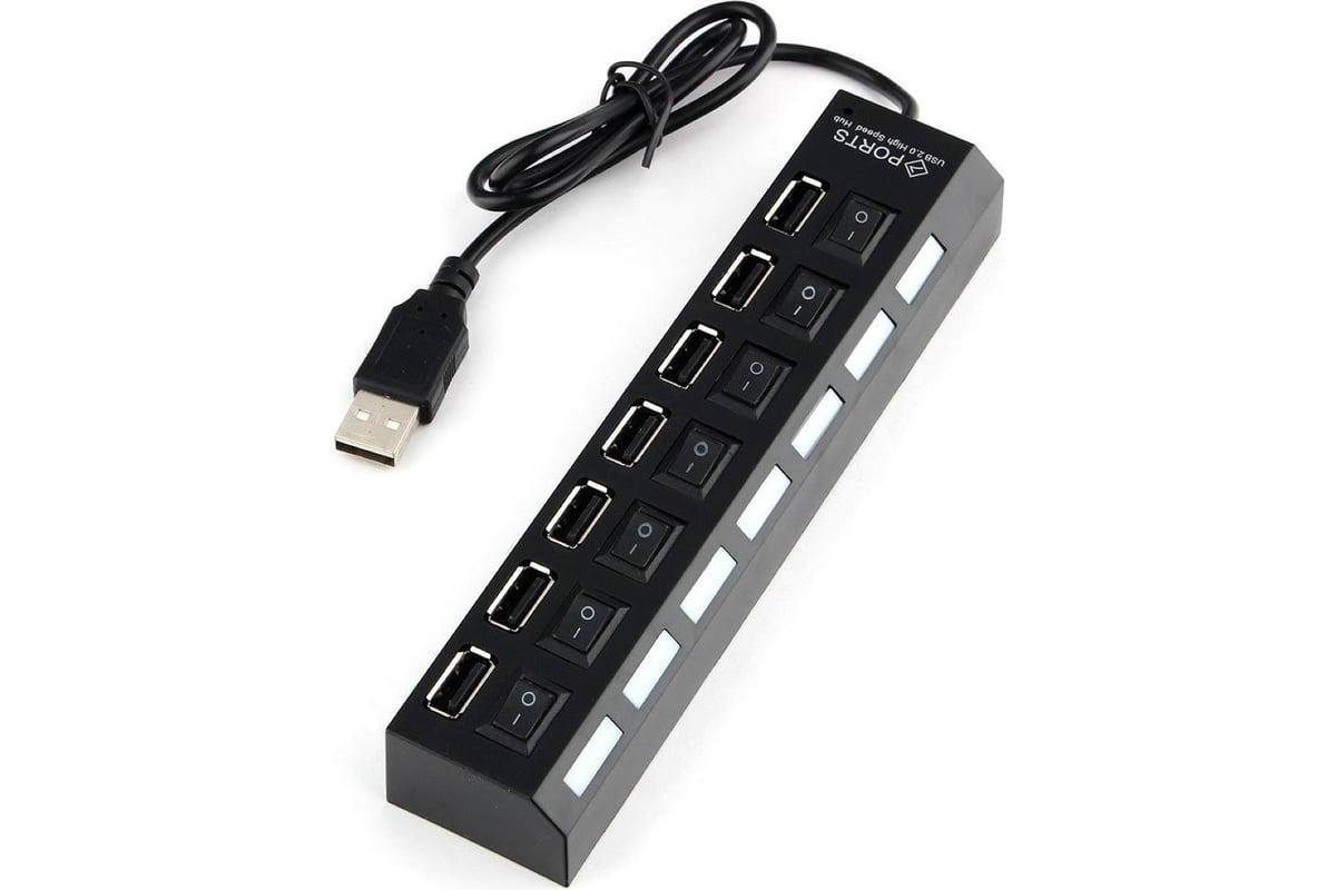 USB-концентратор Gembird UHB-U2P7-01, USB 2.0, 7хUSB, USB