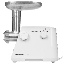 Мясорубка электрическая Panasonic MK-MG1560 белый, 1500 Вт, 1.5 кг/мин, реверс, защита от перегрузки, металлический лоток, насадки - 4