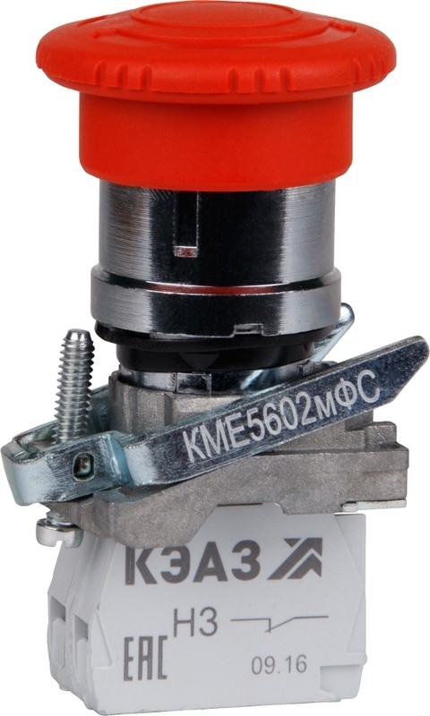Кнопка КМЕ 5611 мФС красный 1но 1нз гриб IP65