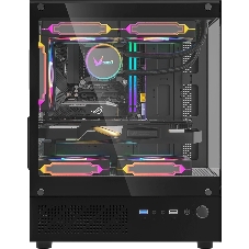 Компьютерный корпус MiniTower AeroCool/Formula Crystal Z1CM PLUS AR black (mATX, без БП, USB Type-A+USB Type-C) (Crystal Z1CM Plus Black AR)