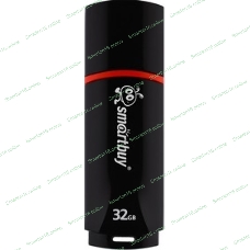 Флешка USB Smartbuy Crown black (SB32GbCRW-K), 32Gb, USB 2.0, R/W 15/5, черный/красный