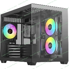 Корпус Ocypus Gamma C54 BK ARGB, Mini-Tower, чёрный, 3 x 120 мм