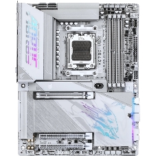 Материнская плата Gigabyte X870E AORUS PRO X3D ICE, AM5, AMD X870E, 4xDDR5, 4xSATA, 4xM.2, 1xPCIe 5.0 x16, 1xPCIe 4.0 x16, 1xPCIe 3.0 x16, 1xHDMI, 1x5Gb LAN, Wi-Fi 7, Bluetooth 5.4, 2xUSB-C 40Gbps (USB4), 2xUSB-C 10Gbps, 5xUSB-A 10Gbps, 3xUSB-A 5Gbps, 3x3.5 мм + S/PDIF оптический, 7.1, белый, ATX