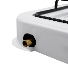 Плита настольная газовая Centek CT-1520 белый, 1.7 кВт, газ, конфорки - 1, эмаль, поворотные переключатели