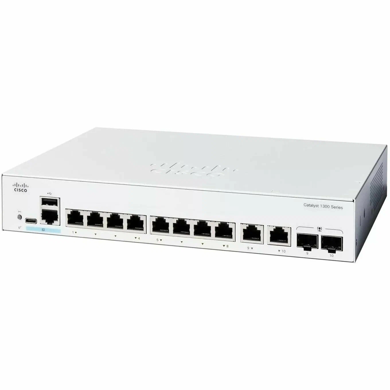 Коммутатор Cisco C1300-8T-E-2G, 8×1 Гбит/с + 2×1 Гбит/с Combo (RJ45/SFP), управляемый