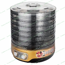 Сушилка для овощей Мастерица EFD-3070 черно-золотистый 7 тонированных поддонов+2 поддона для пастилы в подарок