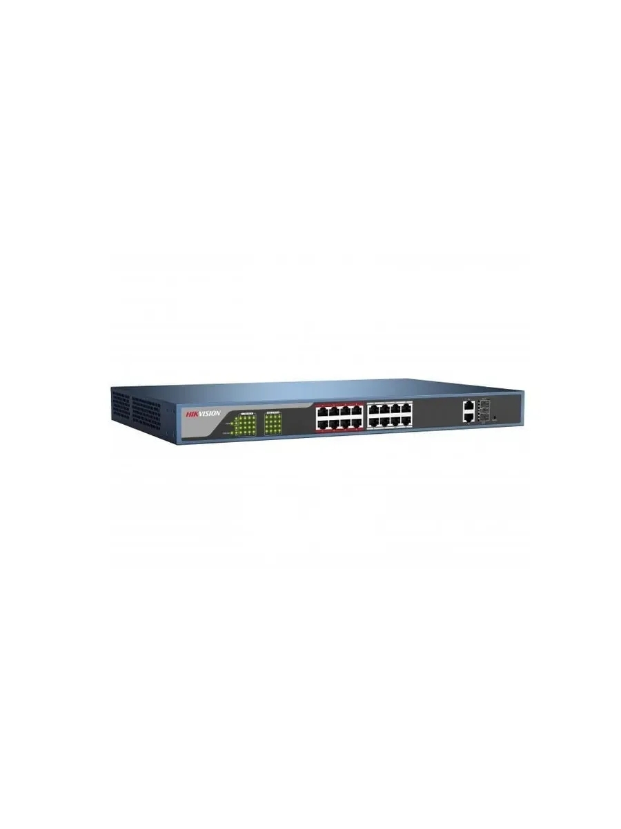 Коммутатор Hikvision DS-3E0318P-E(C), 16×1 Гбит/с PoE + 1×1 Гбит/с RJ45 + 1×1 Гбит/с Combo (RJ45/SFP), неуправляемый