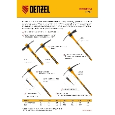 Кирка Denzel 1500 г, узкая, фиберглассовая обрезиненная рукоятка 900 мм