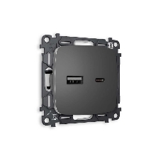 Комплект механизма розетки OMEGA Антрацит серый 2USB A+C 20W (быстрая зарядка) QUANT (OP6610, VM177) MO661010 Комплект механизма розетки OMEGA Антрацит серый 2USB A+C 20W (быстрая зарядка) QUANT (OP6610, VM177) MO661010