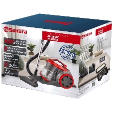Пылесос Sakura SA-8315R красный/черный, 450/2400 Вт, уборка сухая, пылесборник контейнер 2 л