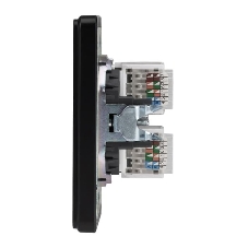 Розетка Kranz ROUND компьютерная двойная RJ45+RJ45 кат6 с/у оникс