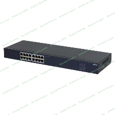 Коммутатор неуправляемый 16-портовый Dahua DH-SF1016 16xRJ45 100Mb, коммутация 3.2 Гбит/с, MAC-таблица 8К, металл
