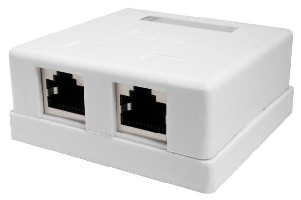 Розетка компьютерная Suprlan 10-0308-1 наклад. RJ45 2 кат. 5E FTP белый