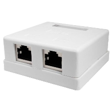 Розетка компьютерная Suprlan 10-0308-1 наклад. RJ45 2 кат. 5E FTP белый