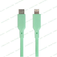 Кабель QUMO, MFI С94, Type-C на MFI Apple 8 pin, силиконовый, 1м, 2,22A, 9V, 20W, PD (зеленый)