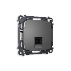 Комплект механизма компьютерной розетки OMEGA Антрацит серый RJ-45(8P8C) CAT6 с шторкой QUANT (OP6620, VM188) MO662010 Комплект механизма компьютерной розетки OMEGA Антрацит серый RJ-45(8P8C) CAT6 с шторкой QUANT (OP6620, VM188) MO662010
