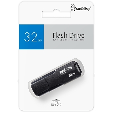 Флешка USB SmartBuy CLUE black (SB32GbCLU-K3), 32Gb, USB 3.0/3.1, R/W 70/25, черный